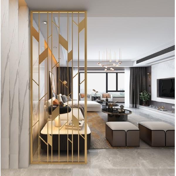 Parede de separação de aço inoxidável do metal do restaurante da sala de visitas da tela do metal dourado