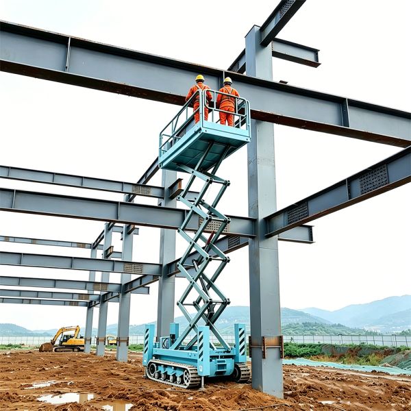 Electric Powered Tracked Scissor Lift Platform 8m For Archeological Restoration