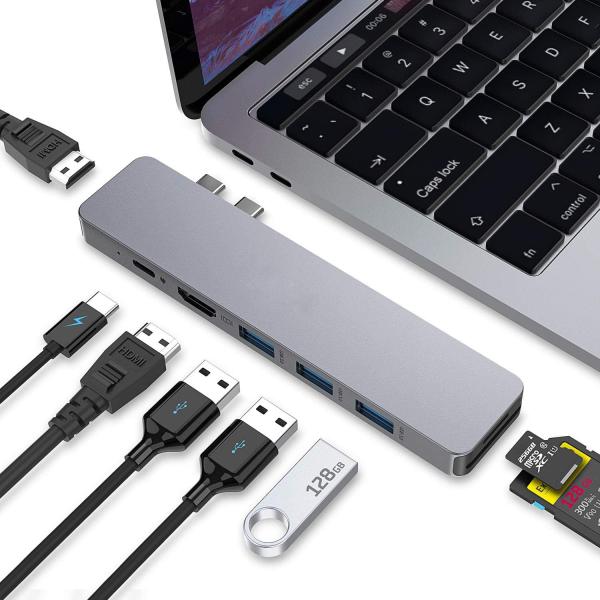 Настройка длины серый USB-C на HDMI 2.1 адаптер 8K 60Hz для скорости USB Type C 3.1 ноутбуки