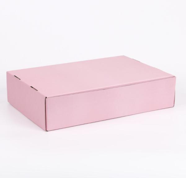 E Grade Corrugated Pink Cardboard Box Cosmetic Packaging Pantone Colors Printing