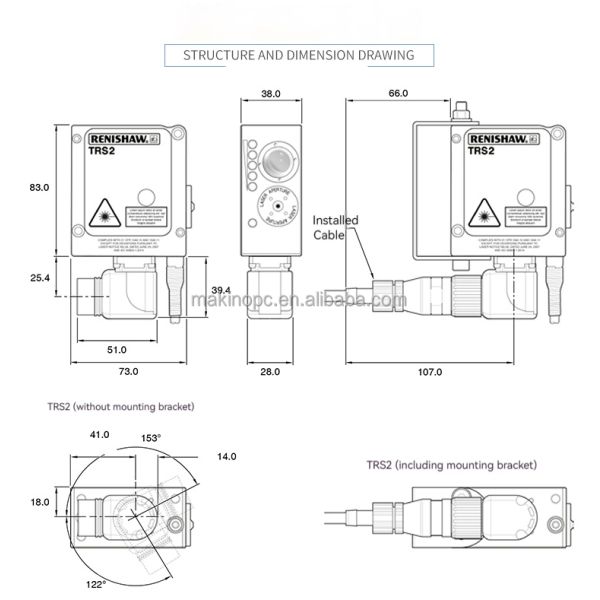 Non-contact Renishaw Single-sided Laser Tool Setting Probe Sensor CNC Machine Tool Damage Detection Reduce Scrap Rates