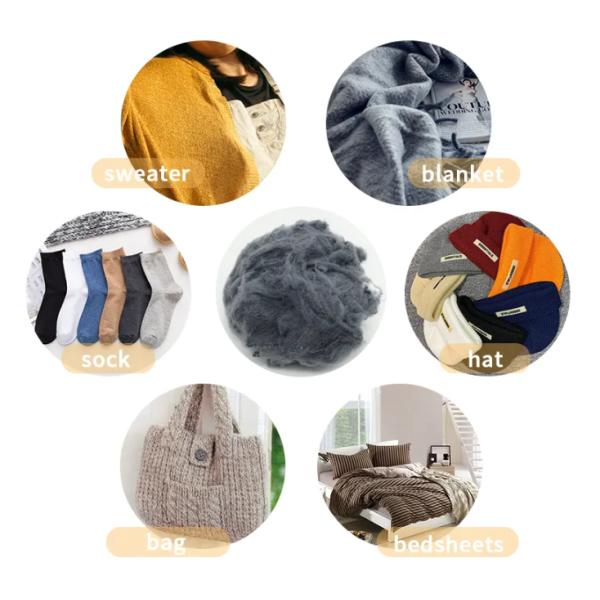 GRS Certified 100% Recycled Nylon 6 Fiber - 8Dx88mm Raw White Eco-Friendly Fiber for Sustainable Textiles