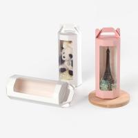 Octagonal Transparent Display Paper Box Portable Pure Pink Window Folding Red Wine Glass Toy Gift Box