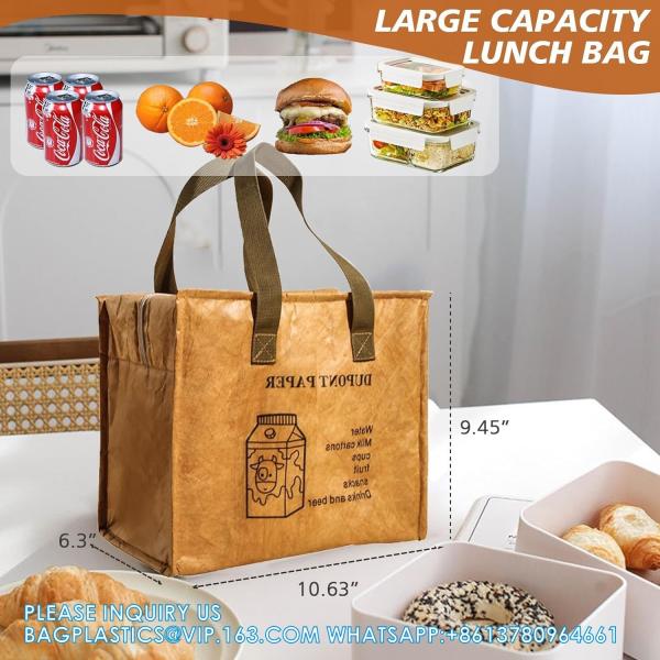 Lunch Bag Women Insulated Lunch Bag Cooler, Portable Tyvek Lunchboxes Women,Large Lunch Tote Great Work, Hiking
