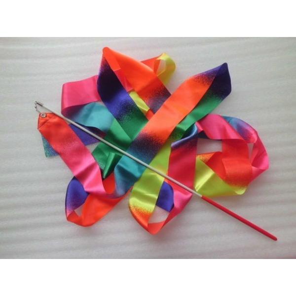 Colorful Artistic Gymnastic Equipment 4m Streamer with Twirling Rod and Custom Logo
