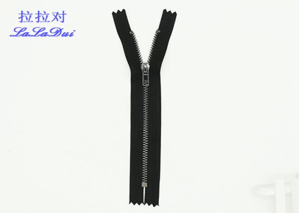 Bulk Heavy Duty Coat Zippers Polyester Tape , Close End Black Metal Zipper