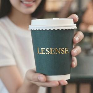 Custom Disposable Cups 12 14 16 20 22oz Hot Cups Gold Silver Foil Stamping Take