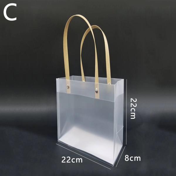 Frosted PP Bags Plastic Gift Bags With Handles Translucent Tote Gift Wrapping Flower Package Decoration Supplies