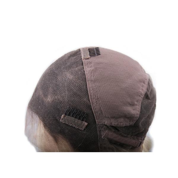 Hand - Tied Full Lace Blonde Human Hair Wigs / Brazilian Virgin Remy Hair