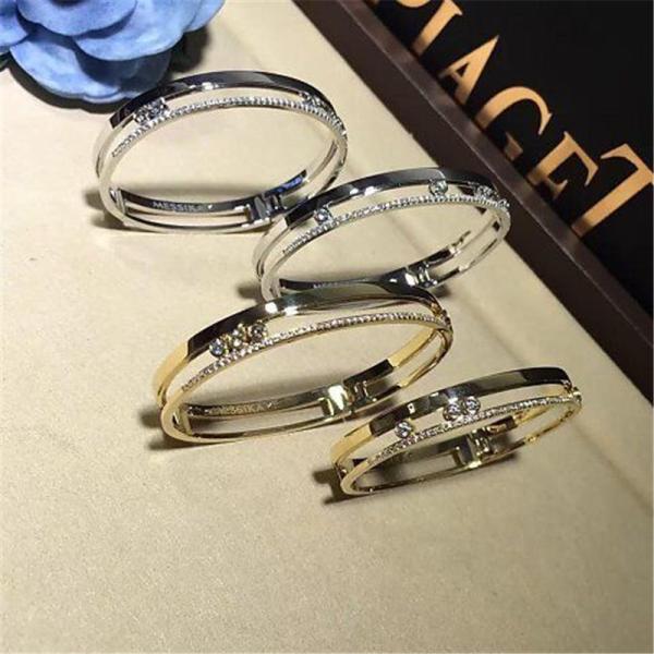 Jewelry factory in Shenzhen, China Luxury Jewelry Symbolize love bracelet 18k gold 5 diamond sliding Bracelets