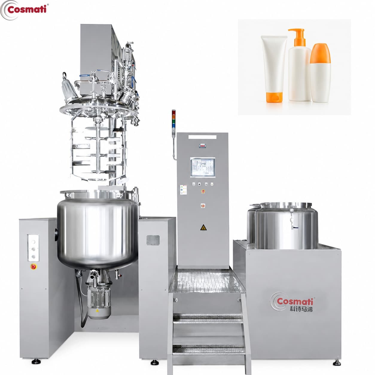 Vacuum Homogenizing Emulsifier Mixer Cosmetic Lotion Shampoo Sunscreen Cream