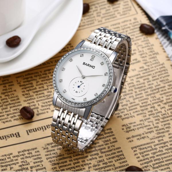 MIYOTA Movement Couple Watch Waterproof Stainless Steel Band BARIHO 611-11