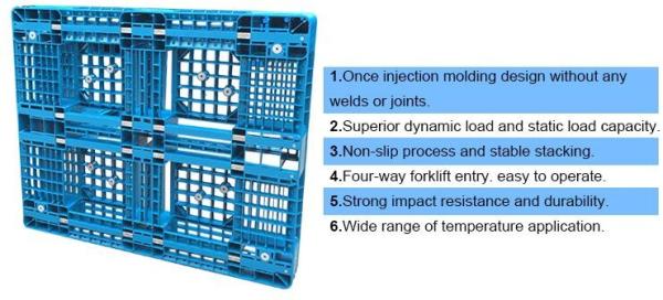 Light weight one time plastic pallets for transport and storage, Heavy duty cross bottom plastic pallet with 6 runners