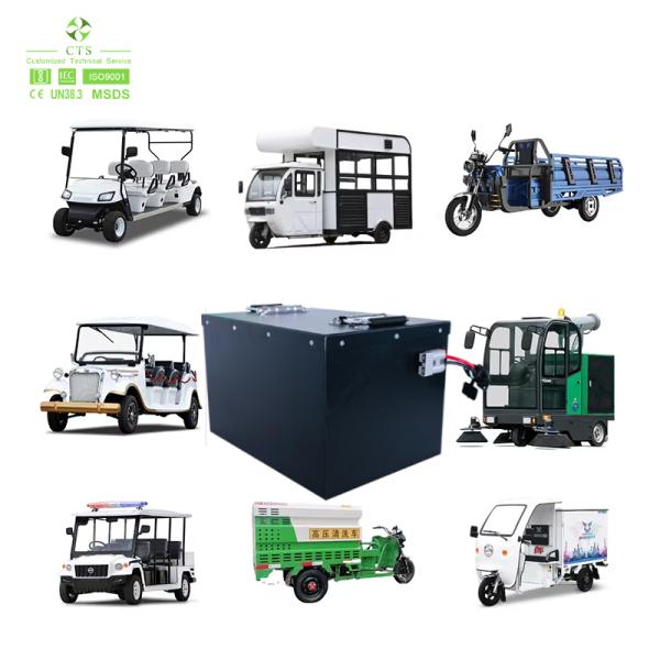 Low Speed Vehicle 48V 150Ah Rechargeable Lithium Batteries for Electric Tricycle Golf Cart , 72V 200Ah LiFePO4 Battery Pack