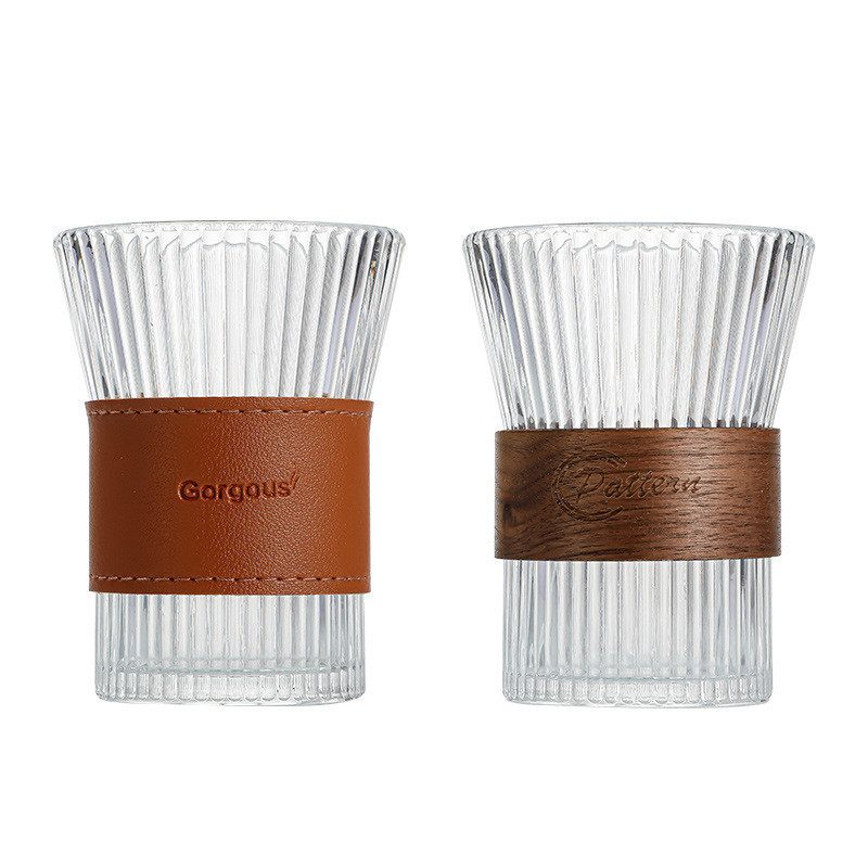 Eco-Friendly Japanese Juice Cup with Vertical Pattern and Anti-Ironing Glass