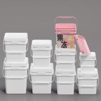 Fabrique en gros de la sécurité alimentaire IML personnalisé scellé bouteilles de plastique carrées vides conteneur pour l'emballage de nourriture pour animaux de compagnie