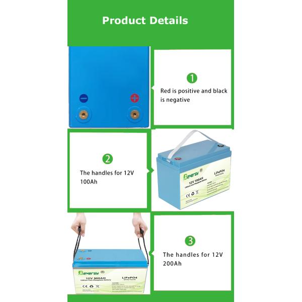 12V LiFePo4 Battery Pack 100AH 100A Max Charge Current Safe Replace Lead Acid Battery