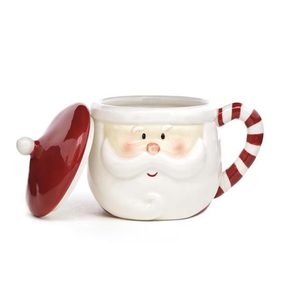 Santa 3d Mug Santa em forma de cerâmica Santa Café Natal presente pintura à mão Santa Claus Mug porcelana Mules