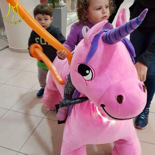 Hansel coin operated walking animal rides for mall motorized animal plush unicorn rides