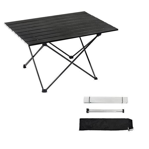 Roll-up Table, folding Plastic Wooden Design Coffee Lounge Patio Portable Foldable Plastic Garden Table Set