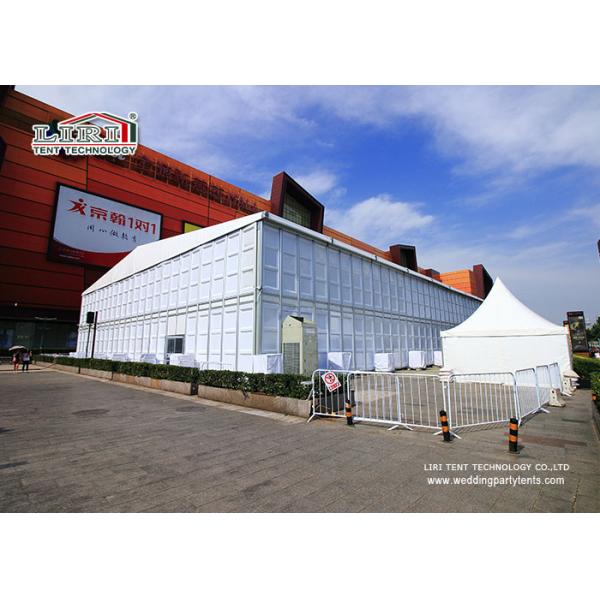 Dome Double Decker Marquee Tents With Print Logo and Glass walls used for golf events