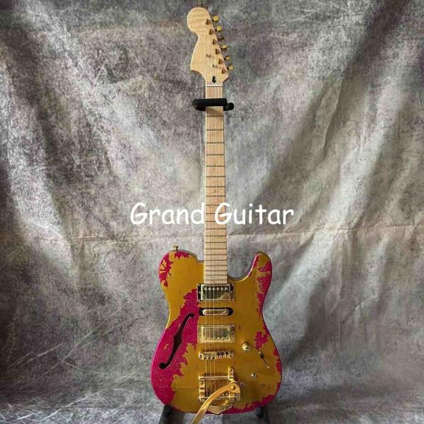 Custom Flamed Maple neck alder body HSH pickup locking tuner stainless steel fret reverse headstock aged relic Electric