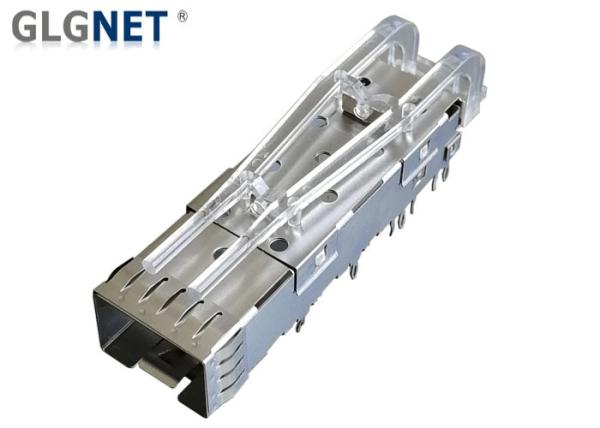 Light Pipes SFP Cage Connector Panel Mount Copper Alloy For Gigabit Ethnet