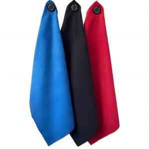 Hanging Loop Included Golf Microfiber Waffle Golf Towel For Golf Course