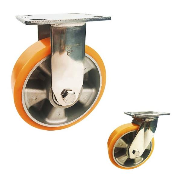 770LBS High Capacity 304SS Aluminium PU 6 Inch Castor Wheels
