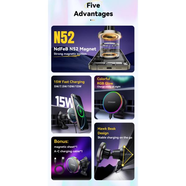 ESSAGER ES-ZJ31 Air Vent Magnetic Cellphone Mobile Phone Holder for Car