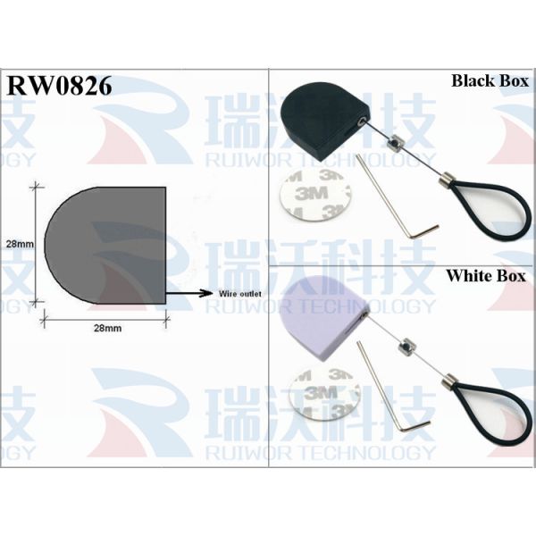 RW0826 D-Shaped Small Retractable Tether Plus Adjustable Stainless Steel Wire Loop Coated Silicone Hose