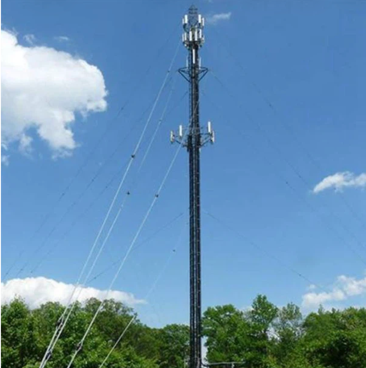 High Stability Telecommunication Towers Customized Guyed Telecom Tower