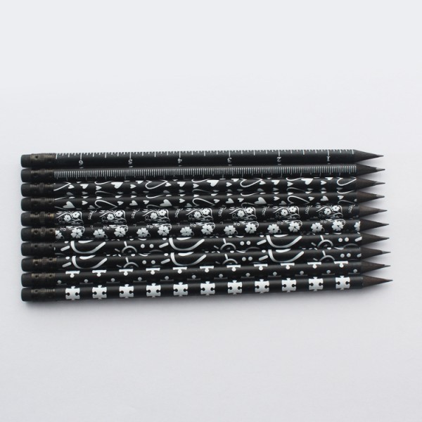Custom presharpened graphite pencil 10pcs soft black wood hb pencil with eraser