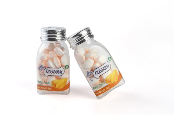 Respiração dos doces energéticos disponíveis do OEM doces sugarless da vitamina C do sabor da manga dos doces de hortelã/bloco frescos da garrafa