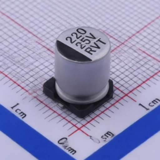 V chip Aluminum Electrolytic Capacitors Chengx RVT1E221M0810 Rated 105C with RoHS Directive Compliance