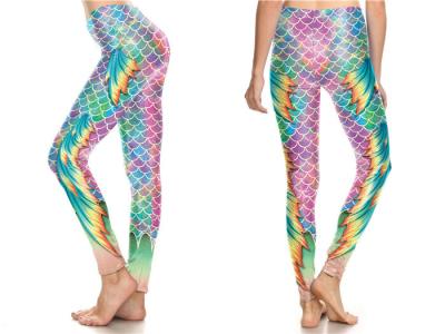 Durable Halloween Mermaid Leggings Scratch Resistant Moisture Absorption Fabric