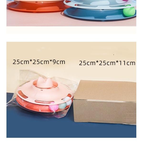 Durable Cat Turntable Four-Layer Track Self-Entertaining Educational Pet Toy for Play