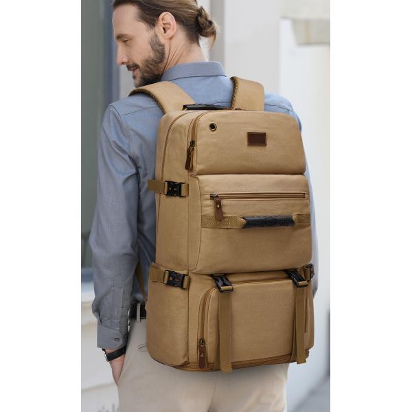 56-77 литров Винтажный холст Ноутбук рюкзак Хаки цвет водонепроницаемость