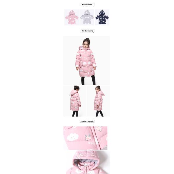 Warmest Pink Kids 4T New White Duck Down Jackets Designer Girls Insulated Winter Coats