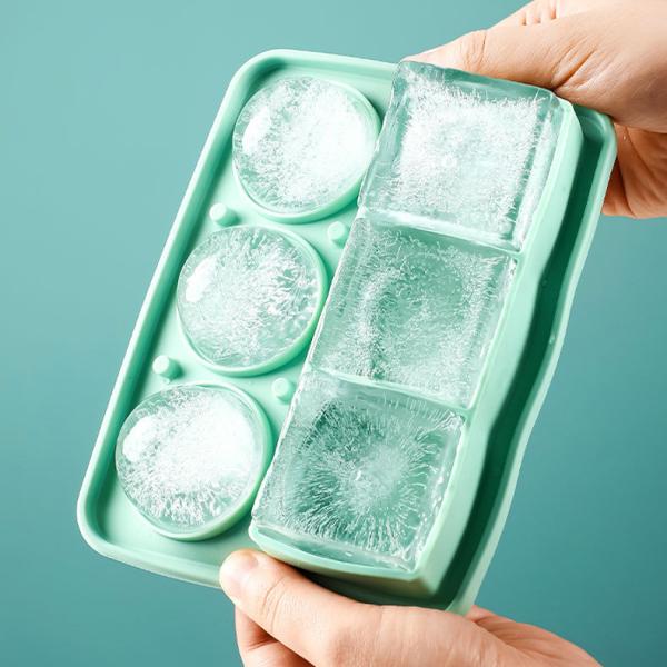 MHC Ice Cube Trays For Freezer Silicone With Lid Large Square And Round Ice Cream Tools