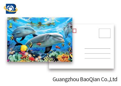 Projeto UV Lenticular durável dos desenhos animados da impressão deslocada dos cartão CMYK do golfinho 3D