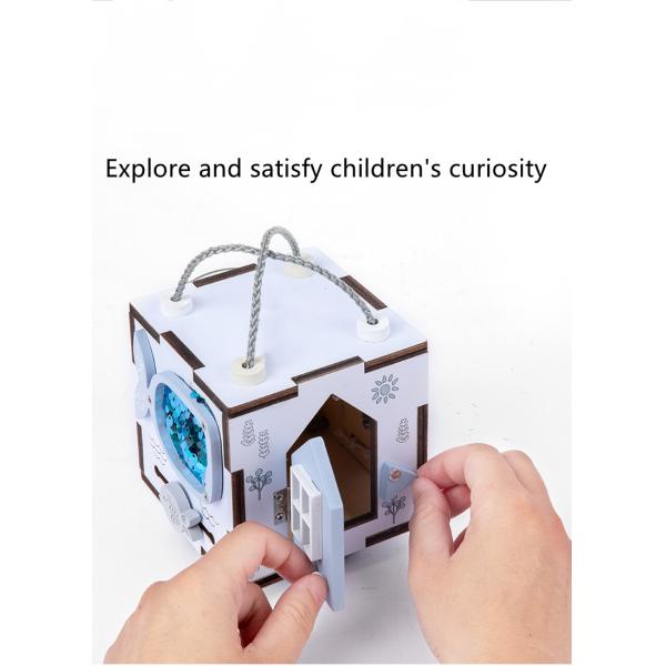 Montessori Intellectual Wooden Six In One Busy Board Cube Hand On Ability Training