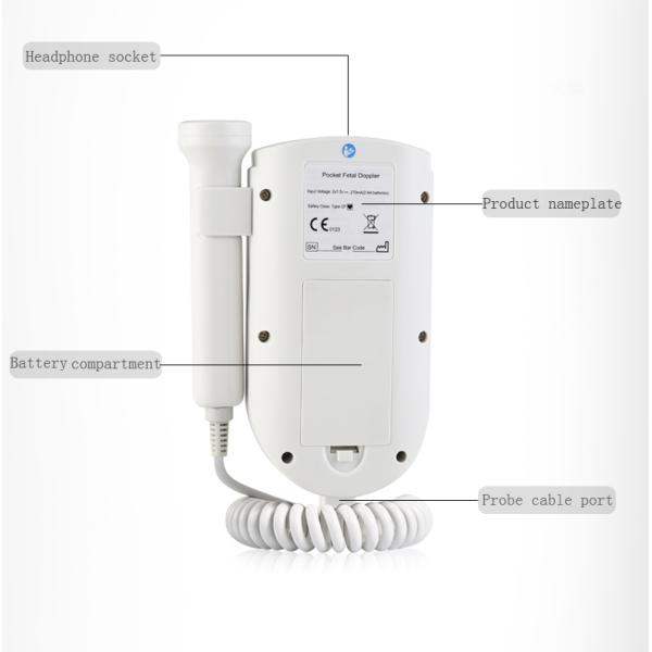 Household Ultrasound Probe Pocket Fetal Doppler For Baby Heart Beat Rate High Sensitive