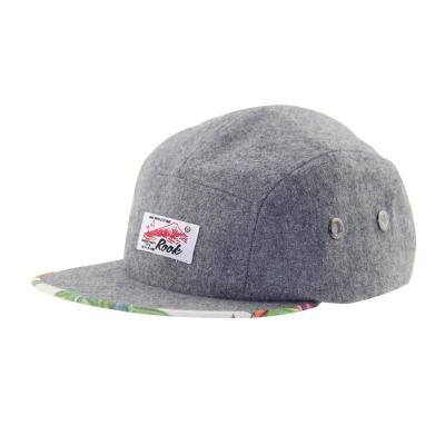 Personalized Wool Blend 5 Panel Camp Caps Adult Size Unconstructed