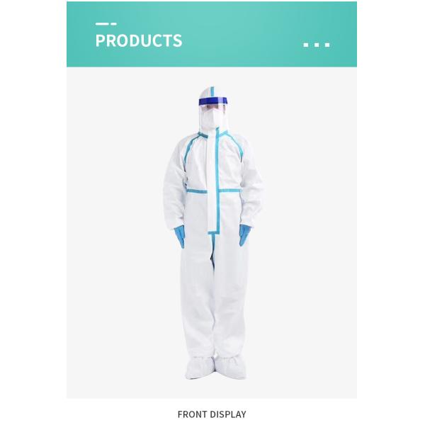 Waterproof Disposable Protective Suits , Virus Protective Clothing CE Certificate