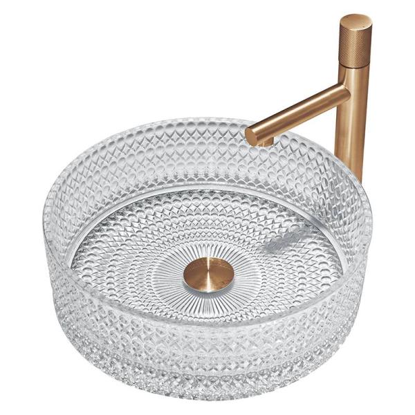 12mm Thickness Glass Vessel Basins Crystal Clear Sink No Leakage