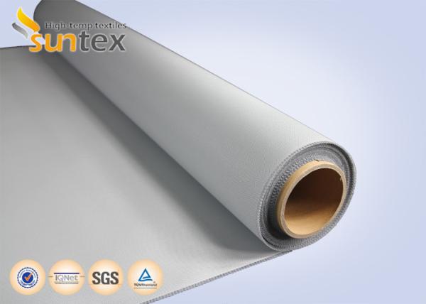 Fireproof PU Coated Fiberglass Fabric 460gsm Heat Resistant Blue Black