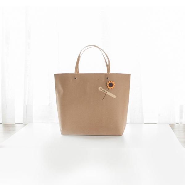 Vintage Kraft Gift Bag Set Retro Brown Paper Tote With Sunflower Decor Eco Friendly Party Favors Packaging