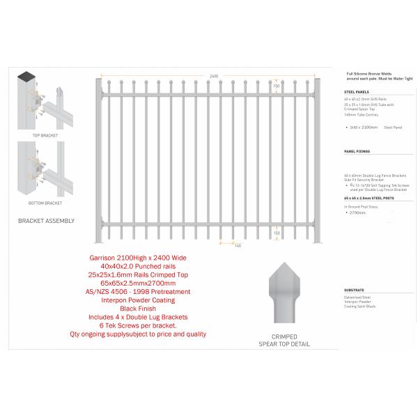 45° mitre triangle tubular security Hercules steel fencing panels 1.5mx 2.45m 42 microns high and 80 microns powder
