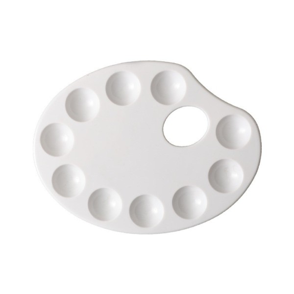 High Quality OEM 10 Well Acrylic and Watercolor Portable Plastic Paint Palette For Mix Color